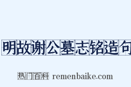 明故谢公墓志铭造句是什么意思的图片